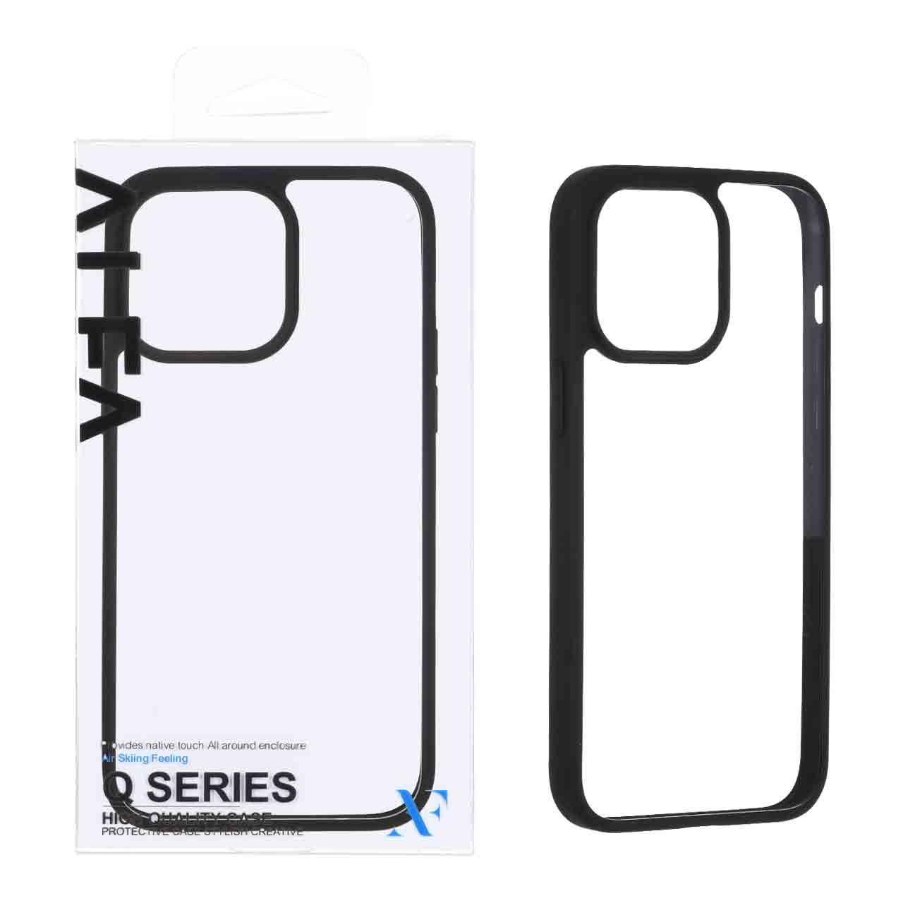 قاب اورجینال Q Series شفاف Alfa مدل Apple iPhone 13 Pro Max - مشکی (پک دار)
